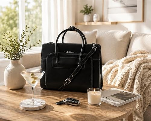 McKlein LAKE FOREST, 15" Leather Business Women Laptop/Tablet Briefcase Bag/Leather Case, Computer Travel Case, Laptop Professional Shoulder Bag