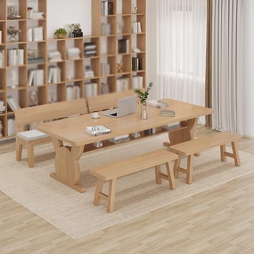LINKIO Home Office Desks Solid Wood Large Desk Home Living Room Study Writing Large Board Table Work Leisure Table Computer Table Desk(180cm)