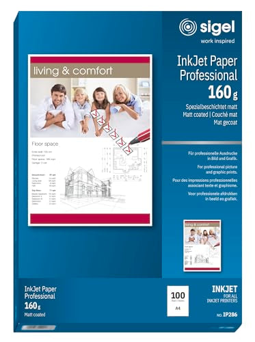 Sigel IP286 InkJet Paper, coated, matt, 108.1 lbs, A4, 100 sheets