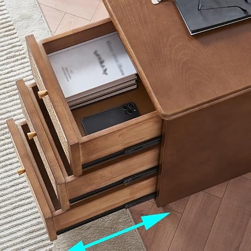 LINKIO Home Office Desks Home Desk Wooden Desk Living Room Bedroom Study Table Computer Table Rattan Computer Table Desk(160x80x75cm)