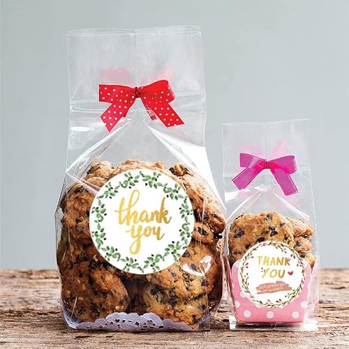 QERTYHJK Round Bronzing Flower Thank You Birthday Party Gift Sticker Decoration Seal Label