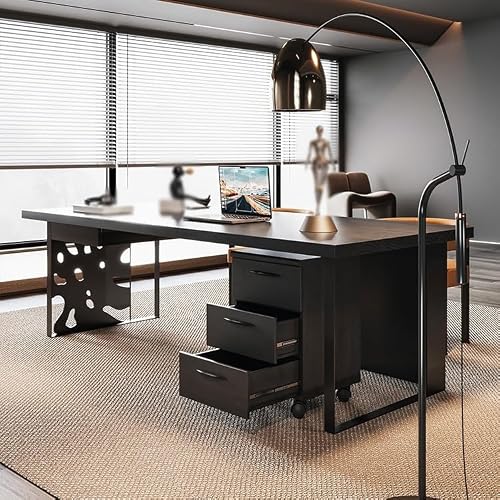 BGGJJ Computer Desk Solid Wood Computer Desk Modern Simple Study Office Writing Home Desk with Drawers(180cm)