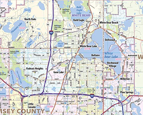 Topographics Twin Cities Metro Area Laminated Street Wall Map (52' x 42' Full Color)