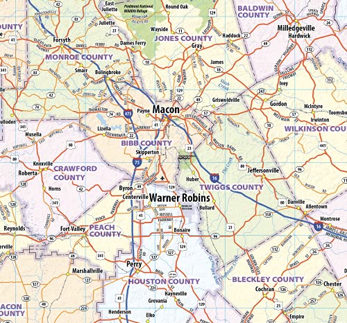 Georgia Laminated Wall Map (36” Wide by 38” high)