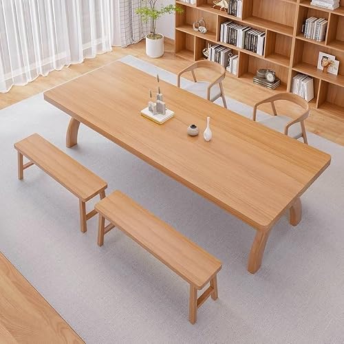 LINKIO Home Office Desks Living Room Large Desk Solid Wood Multi-Person Study Table, Simple Long Table Workbench Computer Table Desk(180cm)