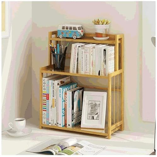 Modern Bookshelf 3 Tiers Bamboo Bookshelf Bookshelves Student Office Desktop Simple Storage Rack Small Bookcase,Open Shelving Books Holder Organizer (Color : 40 * 18 * 53cm)