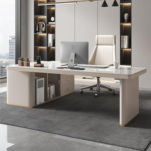 XUNTING Pc Desk Slate Office Desk Home Bedroom Study Corner Desk Modern Simple Office Desk Computer Desk Study Table(140 * 70 * 75cm)