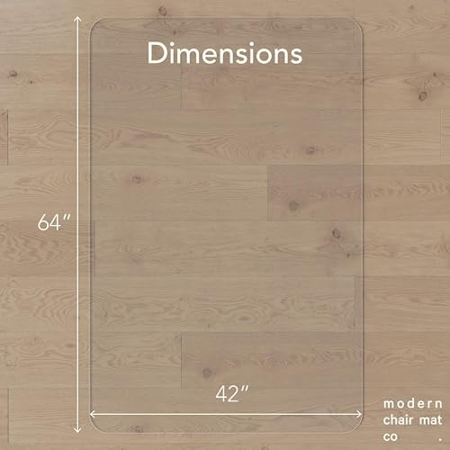 Modern Chair Mat Co. Office Desk Glass Chair Mat - Ultra-Clear Tempered Glass - Easy Glide - Protects Carpet and Hardwood Floors - 42" x 64" Tapered Edge
