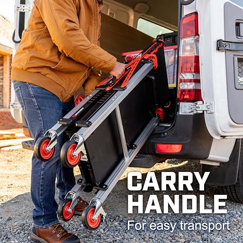 Crescent SITERUNNER 3 Shelf Heavy Duty Folding Jobsite Cart | F3SCBL