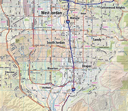 Greater Salt Lake City Laminated Wall Map (36” Wide by 54” high)