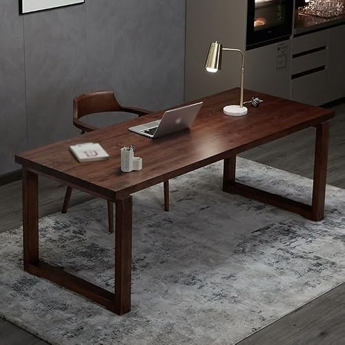 XIXSERTHIA Computer Desk Solid Wood Dining Table Office Desk Negotiation Table Pure Wood Computer Table Desktop Home Simple Modern Study Desk Office Desk Office Desks(120 * 60 * 75cm)