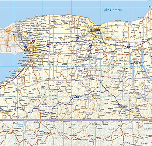 Topographics Northeast US Laminated Wall Map (42" x 40")