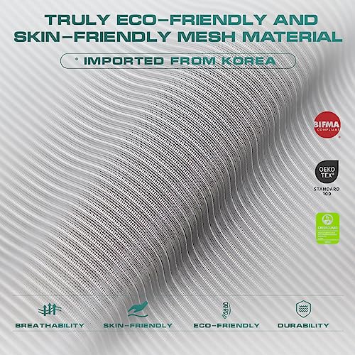 MALOL Ergonomic Mesh Office Chair, High Back Computer Executive Desk Chair with Adjustable Headrest and 4D Arms, Slide Seat, Tilt Lock-Light Grey