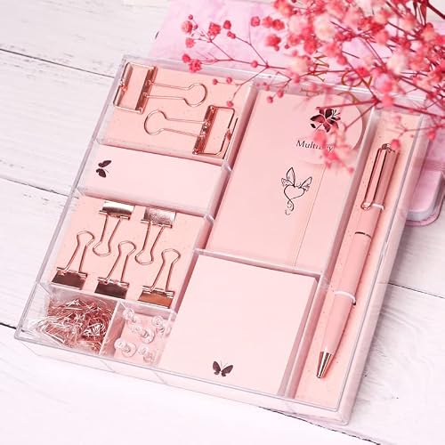 GGGUOJINN Stationery Set Gift Box Sticky Note Ballpoint Pen Mini Notebook Badge Paper Binder Clips Office Supplies (Color :, Size : As Shown) (As Shown)