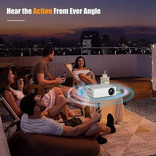 Portable Projector 1080p for Home Movie LED Theater Projectors compatible Speaker
