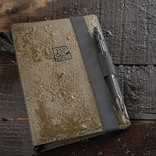 Rite in the Rain Weatherproof Side Spiral Kit: TPU Fabric Cover, 4.625" x 7" Black Notebook, and Tough Mechanical Pencil (No. M973-KIT)