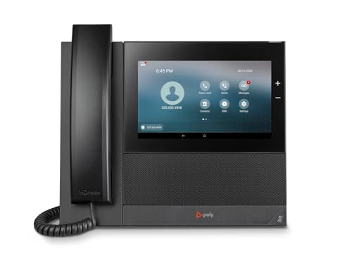 Poly CCX 600 IP Phone - Corded - Corded/Cordless - Bluetooth, Wi-Fi - Desktop - Black - VoIP - 2 x Network (RJ-45) - PoE Ports