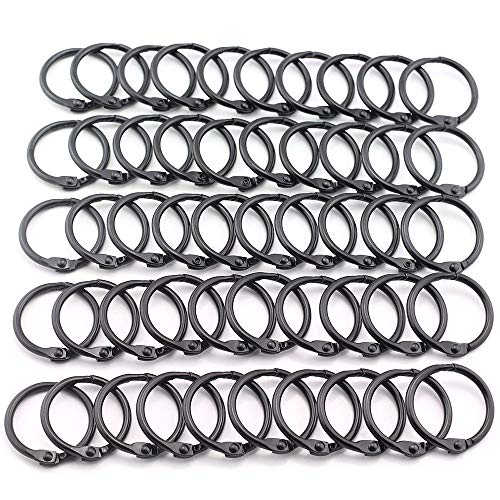 Lind Kitchen 2000pcs Wholesale 1" Black Book Ring Metal Loose Leaf Book Binder Hinged Buckle Rings Scrapbook Sketchbook Craft Photo Album DIY Binding Ring 25.4mm