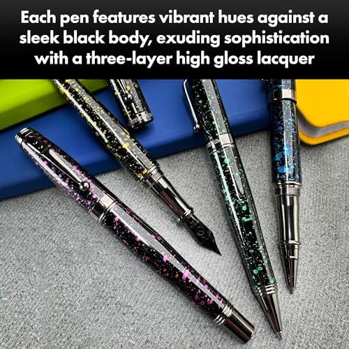 Monteverde USA Invincia Vega Rollerball Pen - Starlight Yellow, Multicolor Plated Finish, Eye-Catching Writing Instrument
