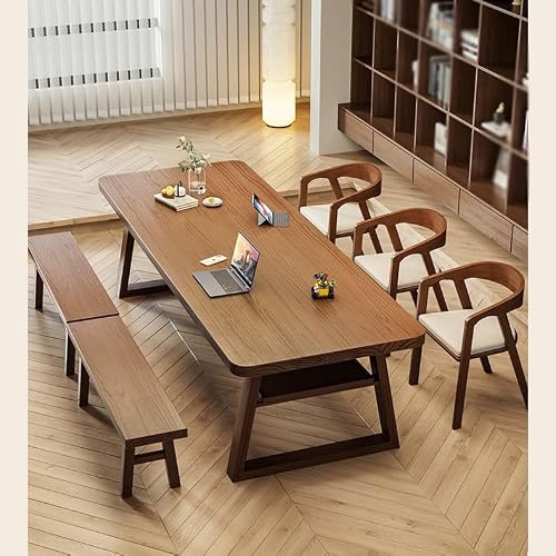 BGGJJ Computer Desk 180cm Solid Wood Long Table, Suitable for Home Modern Office Reading Furniture in the Living Room Desk with Drawers(180cm)