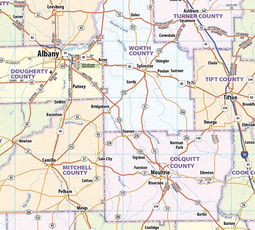 Georgia Laminated Wall Map (36” Wide by 38” high)