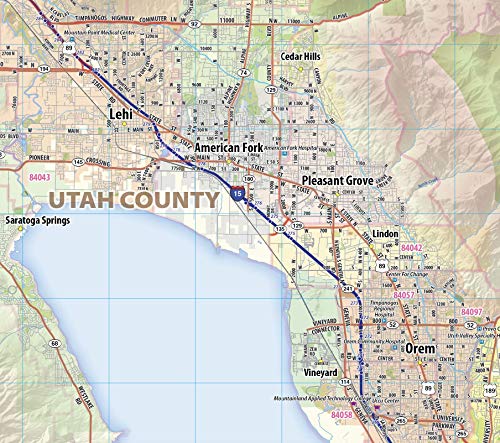 Greater Salt Lake City Laminated Wall Map (36” Wide by 54” high)