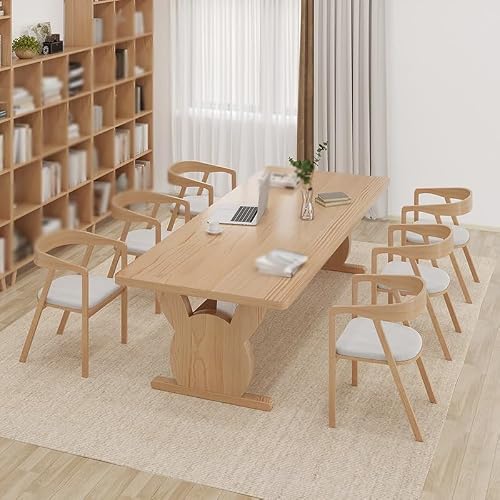 LINKIO Home Office Desks Solid Wood Large Desk Home Living Room Study Writing Large Board Table Work Leisure Table Computer Table Desk(180cm)