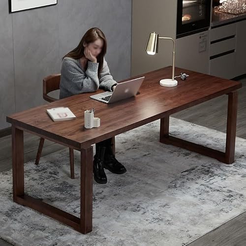 XIXSERTHIA Computer Desk Solid Wood Dining Table Office Desk Negotiation Table Pure Wood Computer Table Desktop Home Simple Modern Study Desk Office Desk Office Desks(120 * 60 * 75cm)