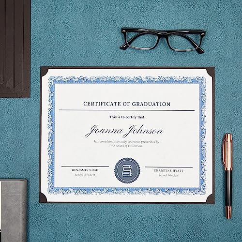 48-Pack Single Sided Award Certificate Holders - Bulk Certificate Holders for Graduation, Diploma, Employee Appreciation, Certification (fits 8.5x11, Black)