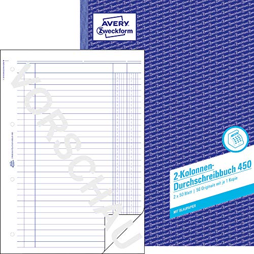 Avery Zweckform 450 Columned Book A4 2 x 50 Pages (German Text)