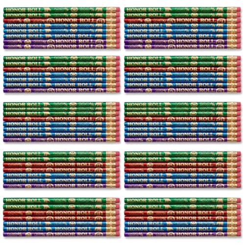 Anderson's, Smiley Faces Honor Roll Pencils, Set of 100, School Pencils, Student Awards, Recognition