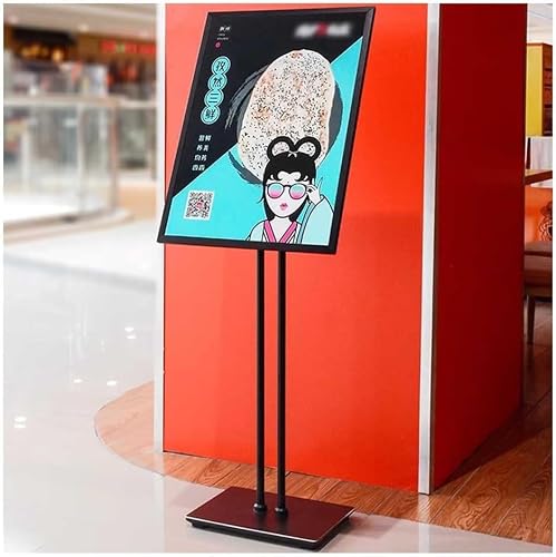 Sign Holder Floor Stand, Adjustable Poster Stand Sign Holder Heavy Duty, Acrylic Sign Store Sign Holder Stand,Standing Floor for Indoor Outdoor,Black,42x59.4cm