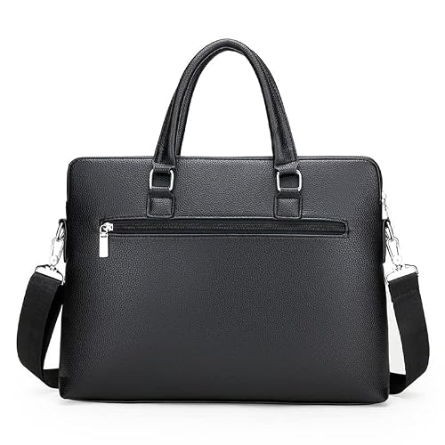 BFGRDDW Leather Bag Shoulder Messenger Work Handbag Laptop Multi-function Zipper