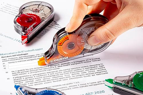 Osama - 36 Pieces, 20 Metres - Corrector Tape for School, Office and University Stationary - Useful Set for Stationery and School Stuff, Sliding and Covering, Multicolour