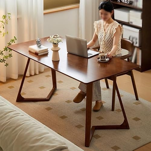 LINKIO Home Office Desks Long Table Solid Wood Modern Home Living Room Work Study Room Tea Table Office Computer Table Desk(140cm)