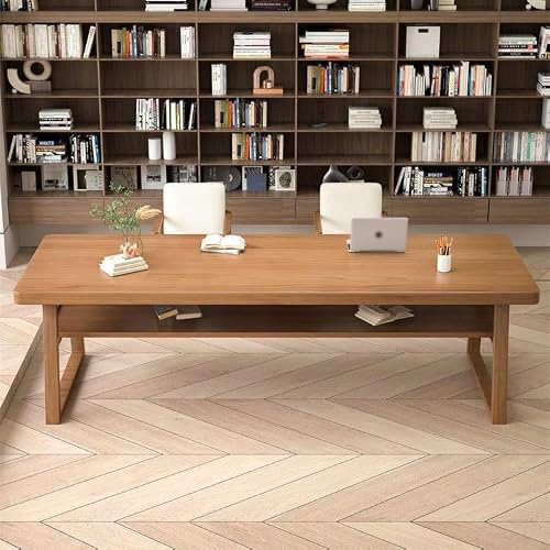 XUNTING Pc Desk Solid Wood Home Workbench Living Room Modern Simple Large Desktop Long Desk Storage Desk Computer Desk Study Table Study Table(180 * 80 * 75cm)