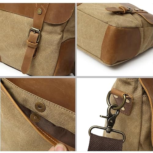MVNOIRE Canvas Shoulder Messenger Bag, Casual Crossbody Holders for Men Women