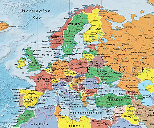 36x48 World Classic Elite Wall Map Laminated Flags of the World