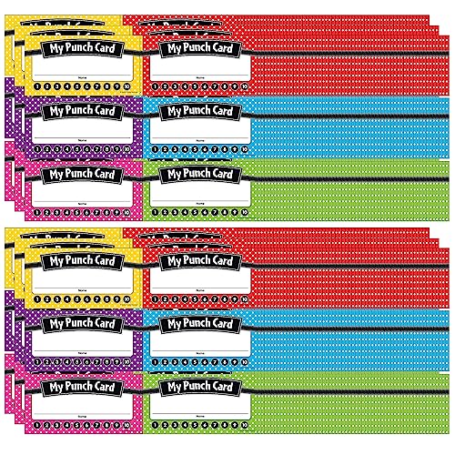 Teacher Created Resources Polka Dots Punch Cards, 60 Per Pack, 6 Packs
