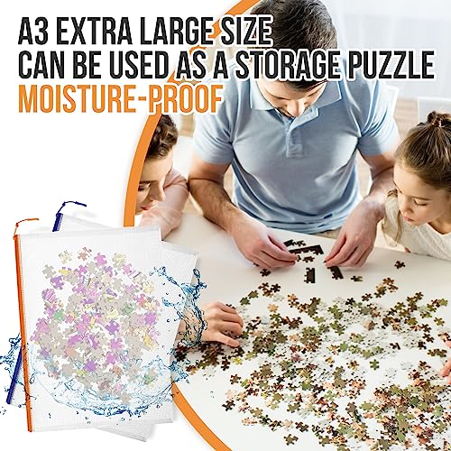 YOPCDJ 24pcs Mesh Zipper Pouch File Bags Puzzle Storage Bags, A3 17x12 Inches Large Reusable Zipper Pouches for Organizing Classroom Board Game Organization