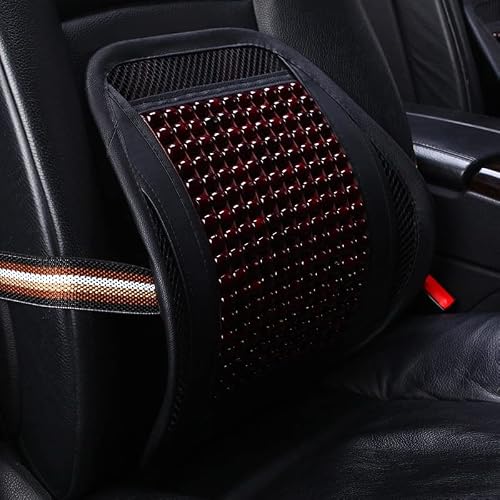 DDYYDS Car Back Support Cool Lower Massage Beads Lumbar Cushion for Seat Backrest Office Chair