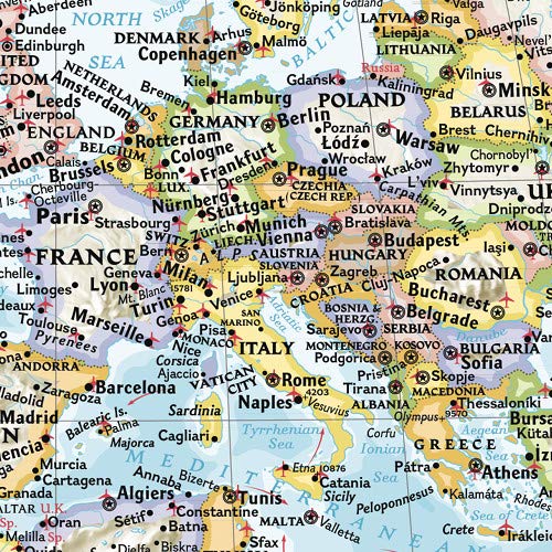 National Geographic World Wall Map - Classic - Laminated (Enlarged: 69.25 x 48 in) (National Geographic Reference Map)