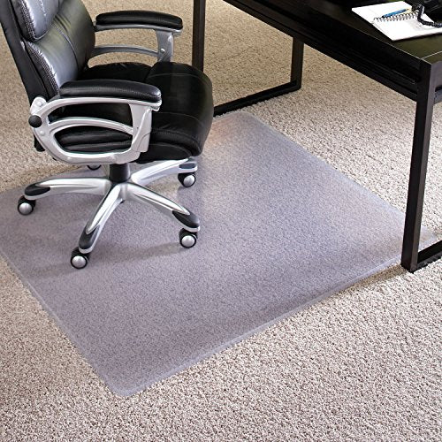 Chair Mat for Carpet- Medium Pile, 48"x 72" Rectangle, Clear Vinyl Beveled Edge