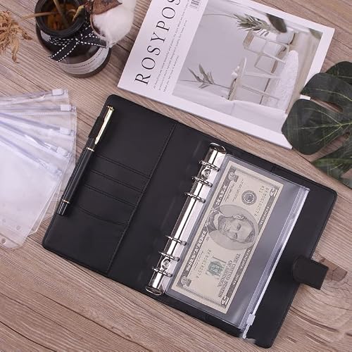 7MCCVAZXX A6 Crocodile PU Leather Notebook Binder Budget Planner Organizer with 6 Ring Cover Pockets and 12 Pieces Expense Sheets (Color : F, Size : 13 * 18.3cm) (A 13 * 18.3cm)