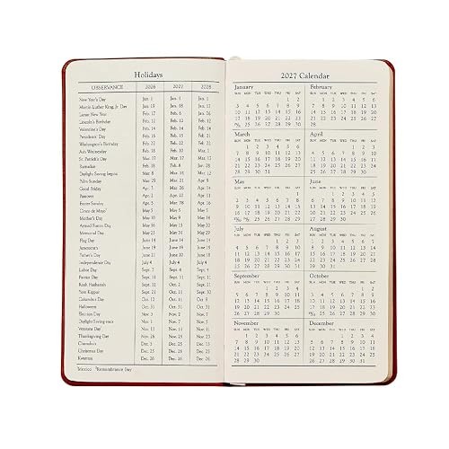 Graphic Image 2027 6"Pocket Datebook - Goatskin Leather Bound - USA