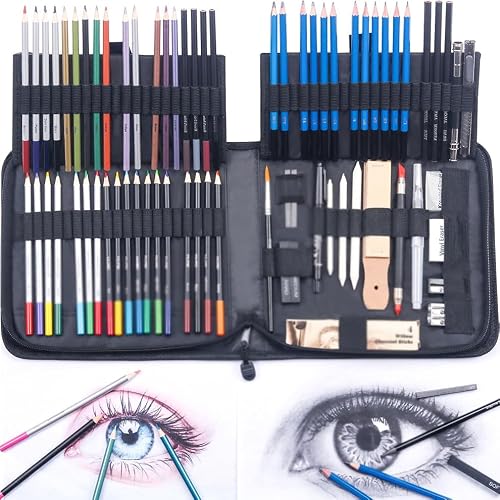 83 Pieces Of Sketch Colored Pencil Set Professional Art Drawing Stationery