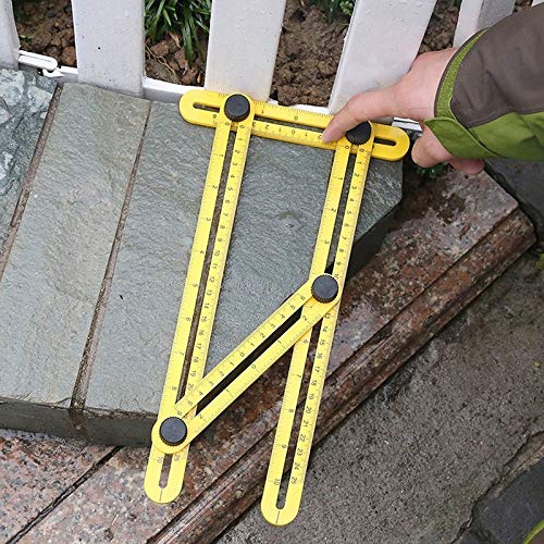 TEOYETTSF 1Pcs Professional Template Tool Angle Ruler Measuring Protractor Activity Four-fold Ruler with Metric Inch Scale(D)