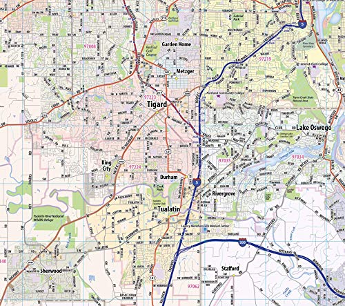 Topographics Greater Portland Oregon Laminated Street Map (42' Wide by 46' High)