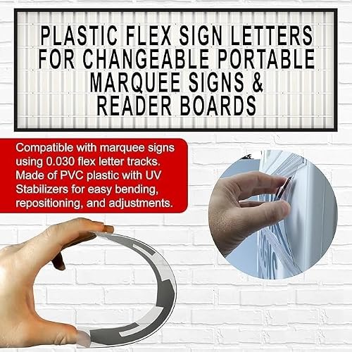 Changeable Outdoor Sign Flexible Letters for Portable Roadside Signs & Reader Boards | Block Style | 10" on 11" Black Letters/Red Numbers | 300 Count Set