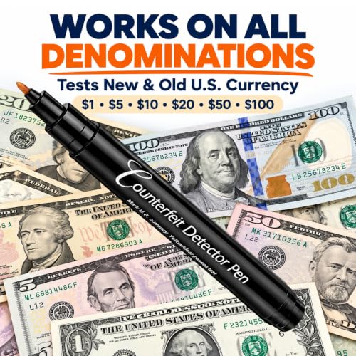Dri Mark 500 Pack Counterfeit Bill Detector Marker Pen, Made in The USA, 3 Times More Ink, Pocket Size, Fake Money Checker - Money Loss Prevention Tester & Fraud Protection for U.S. Currency